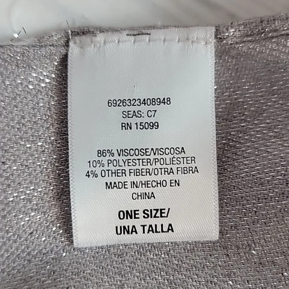Unbranded Silver Shimmer Scarf Or Wrap Women's  70